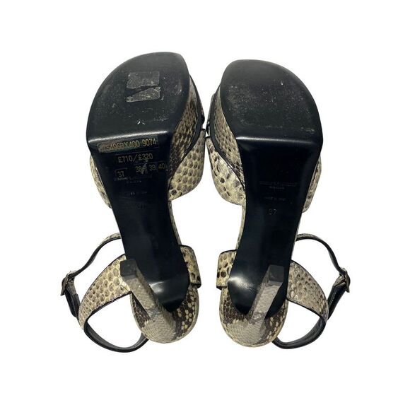 Saint Laurent Snakeskin Effect Tribute Platform Sandals in Multicolor Leather - Picture 6 of 10